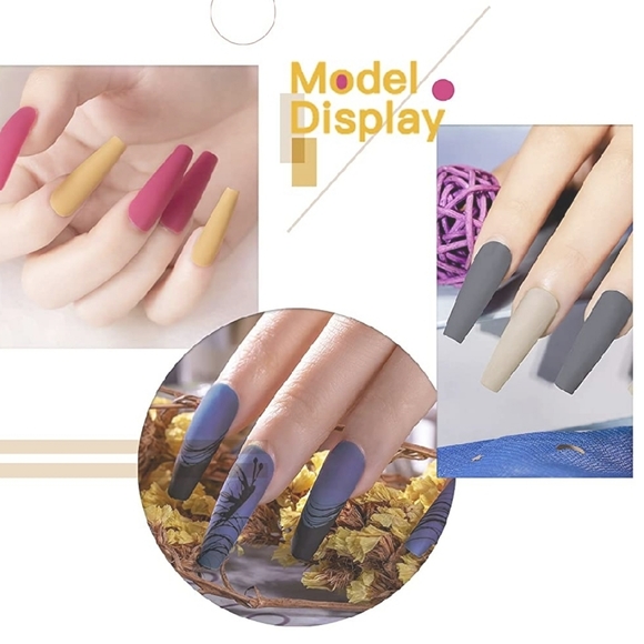500 pcs Long press on nails matte set with glue - Picture 1 of 7